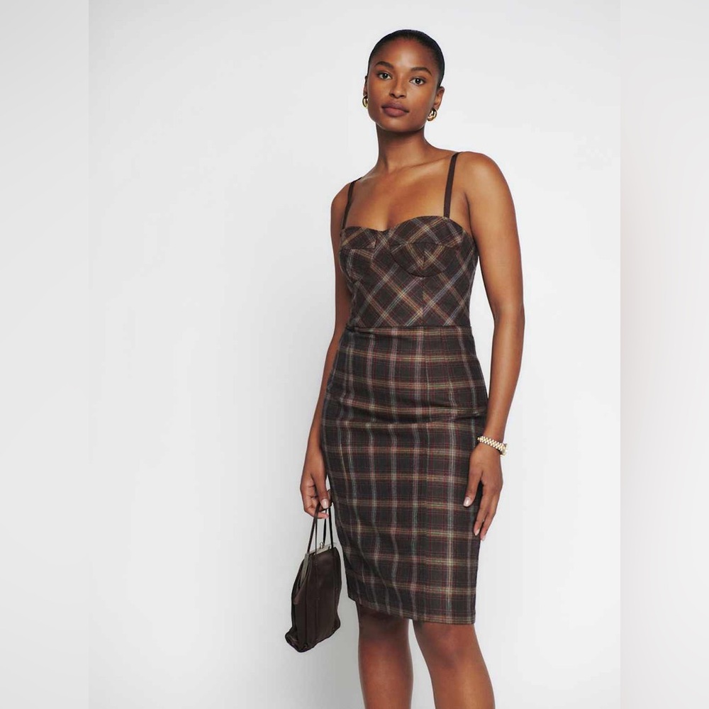 Nanette Lepore plaid vintage Plaid sleeveless bustier Dress xs